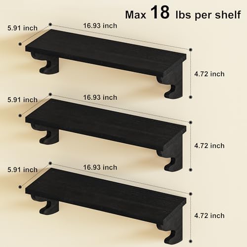 Alsonerbay 17-Inch Wood Floating Shelves - Image 3