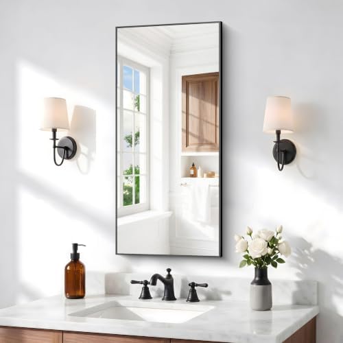 BONEWEI Bathroom Mirror, 18x36 inch Wall Mirror by BONEWEI