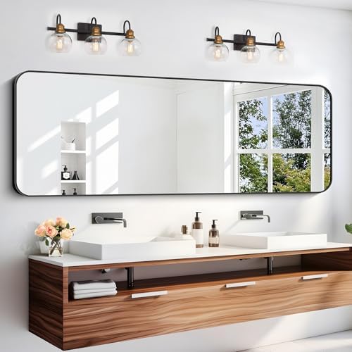 DESBING 60" x 20"Bathroom Mirror, Matte Black Wall Mirror by DESBING