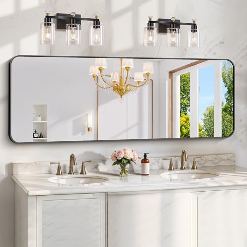 KOCUUY 60"x20" Full Length Wall Mirror, Large Black Vanity Mirror - Image 2