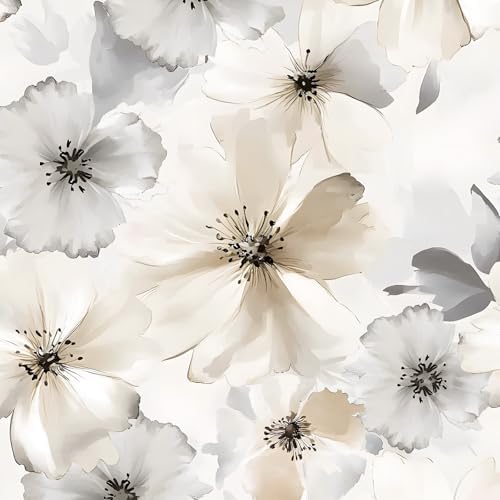 ILHIIOR Beige Floral Peel and Stick Wallpaper Boho 17.5 x118 Inches by ILHIIOR