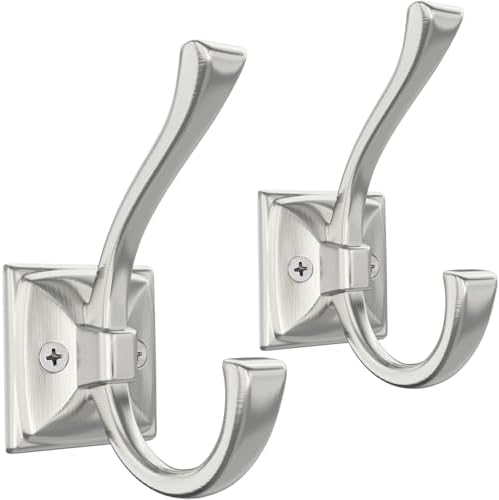 TOFIIGREM 2 Pack Brushed Nickel Towel Robe Hooks, Coat Hooks by TOFIIGREM