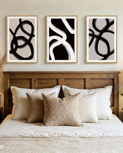 Drsoum Lager 16x24in Black Abstract Framed Wall Art Decor Duotone Minimal Dark - Image 4