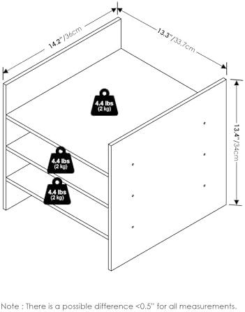 Furinno Cubicle 3-Shelf Cube Insert, Cube Organizer - Image 3