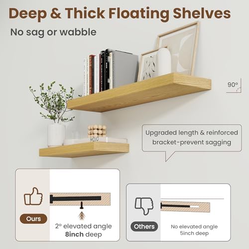 8 Inch Square Floating shelves for Wall, 8In Deep, Invisible Brackets - Image 4