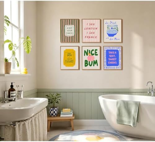 Funny Bathroom Wall Art Decor Cute Dopamine Pictures Colorful Y2k Poster - Image 5