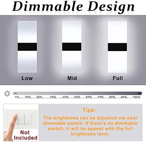 Retisee 4 Packs LED Wall Sconces 12W Acrylic Wall Sconces Modern Dimmable Wall - Image 4