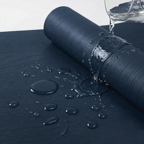 Navy Blue Wood Contact Paper Peel and Stick, 17.3" x 118" Self Adhesive Matte - Image 2