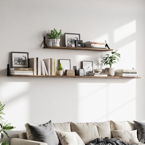 WOPITUES Long Wall Shelves 40″W x 8″D, Floating Book Shelves Max Load 65lbs - Image 5