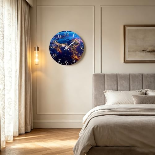 12" Silent Wall Clock, Round Wall Clock, Earth Night View - Image 6
