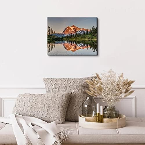 Mt Baker Mountain Wall Art Sunset Forest Landscape Wall Decor Nature Mount - Image 3