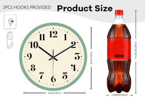 8" Small Silent Wall Clock - Image 3