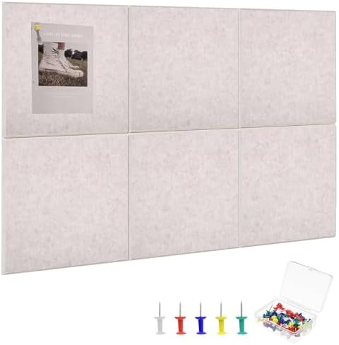 Large Cork Board 36" x 24", 6 Pack Felt Bulletin Board, Pin Boards by Thboxes