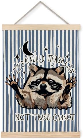 Funny Blue Striped Motivational Raccoon Poster Wall Art Framed 12x16in by Unknown