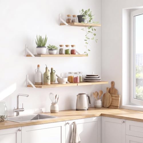 YGEOMER 4 Different Sizes Floating Shelves - Image 5