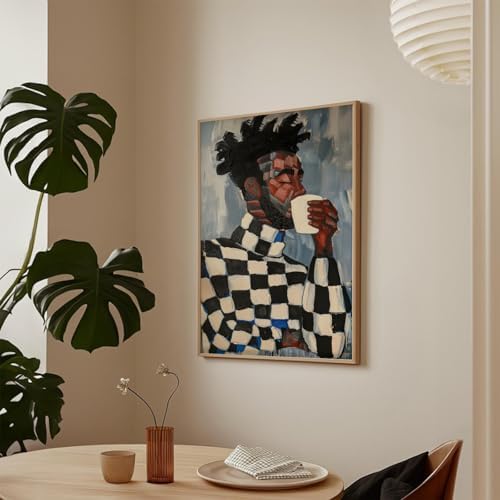 ZHGYGBN Black Man Wall Art Coffee Portrait Poster 16x24 Inch Unframed - Image 6