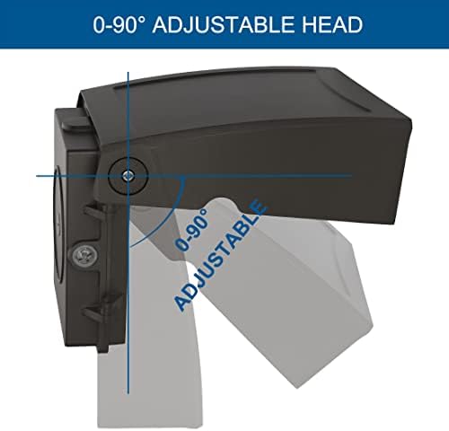 DAKASON 60W LED Wall Pack, Dusk-to-Dawn Photocell, Adjustable Head, Full - Image 3