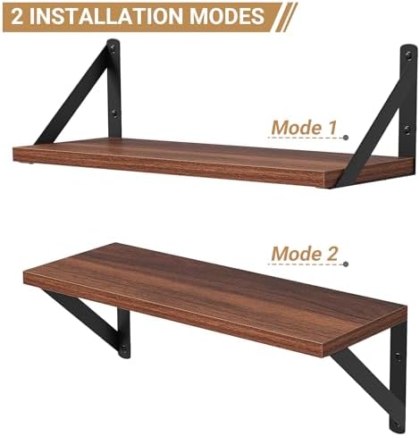 Heimlove Floating Shelves for Wall, 16 Inch Long Wood Floating Shelves Set of 3 - Image 5