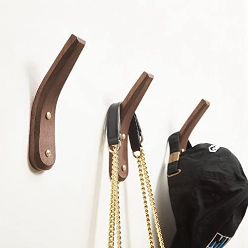 COCOYA Wood Hooks Wall Mounted Minimalist Natural Real Walnut - Image 4