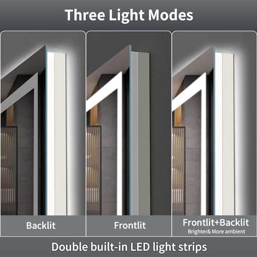 LED Mirror for Bathroom, 48x36 Inch Backlit + Front Lighted Bathroom Vanity - Image 3