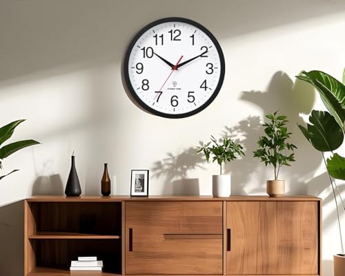 Rohioue Wall Clock Analog 10 Inch Atomic Battery Operated Silent Clock - Image 5