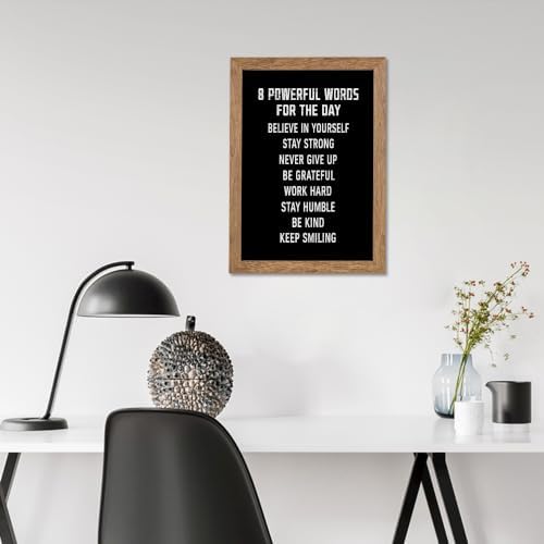 Golden Framed 8 Powerful Words For The Day Motivational Canvas Wall Art - Image 5