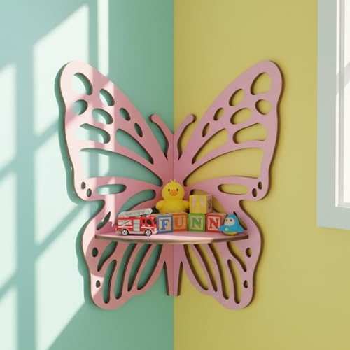 Novabright 3 Pcs Butterfly Floating Corner Shelves Butterfly Wall Mounted - Image 3