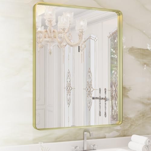 WEER Gold Bathroom Vanity Mirror 28X36 Inch by WEER