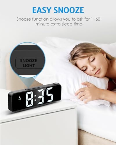 AMIR Projection Alarm Clock for Bedroom Ceiling, Projection Clock - Image 5