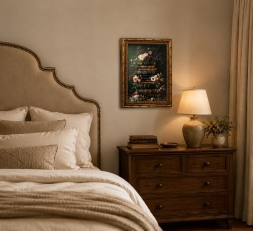 3D Textured Canvas Wall Art Vintage Carved Gold Frame Vintage Moody Flowers - Image 7