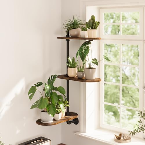 GENTINGBRO Window Plant Shelves 3-Tier Rotating Plant Stand by Gentingbro