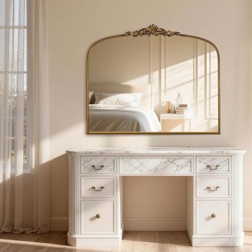 36"x30" Vintage Gold Wall Mirror - Image 5