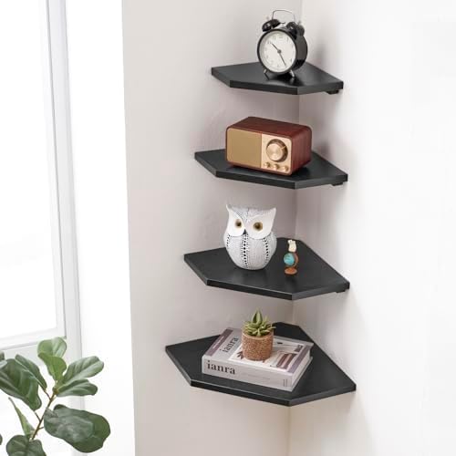 Corner Wall Shelves Set 2 Solid Oak Wood - Image 2
