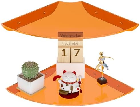 Sezanrpt 9.5x9.5 Inch Acrylic Corner Floating Shelf Set of 2, Security Cameras by Sezanrpt