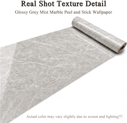 Grey Mist Marble Peel and Stick Wallpaper, 23.6 x 394 in - Image 2