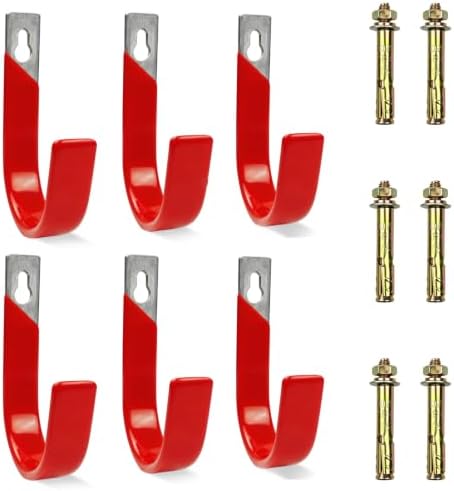 6 Pack Heavy Duty Garage Hooks, Wall Mount J Hook by Topfinder