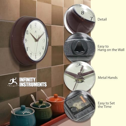 Infinity Instruments Retro Round Metal Wall Clock - Image 6