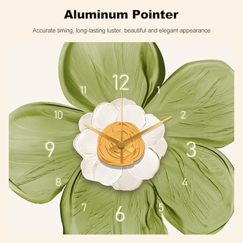 Ergocar Wall Clock, Art Deco Crystal Porcelain Flower Modern Wall Clock - Image 3