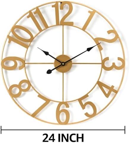Sorbus Large Wall Clock, Metal Frame, Battery Powered - Image 2