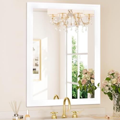 Tanmicoshomy White Rectangle Bathroom Wall Mirror 30x40 Inch - Image 5