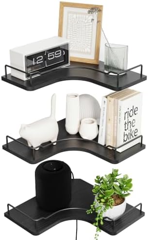 L-Shaped Corner Floating Shelves Wall Mounted Set of 3 by FNBAR