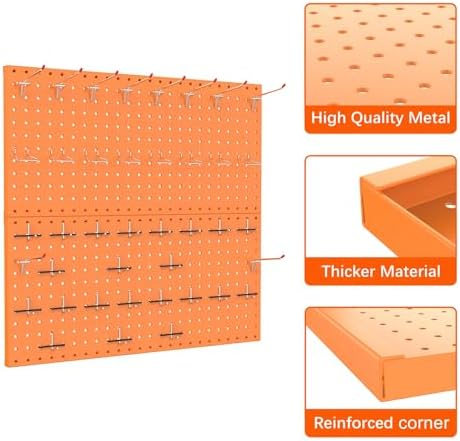 TORACK Wall Organizer Pegboard 24x24 in or 12x48 in, Tools Storage Pegboard - Image 5
