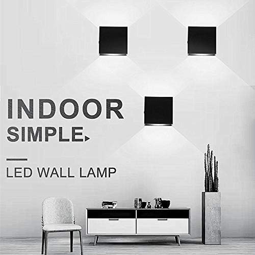 Lightess Mini Black Metal 10W Cool White Up Down LED Wall Sconce 2 Pack - Image 3
