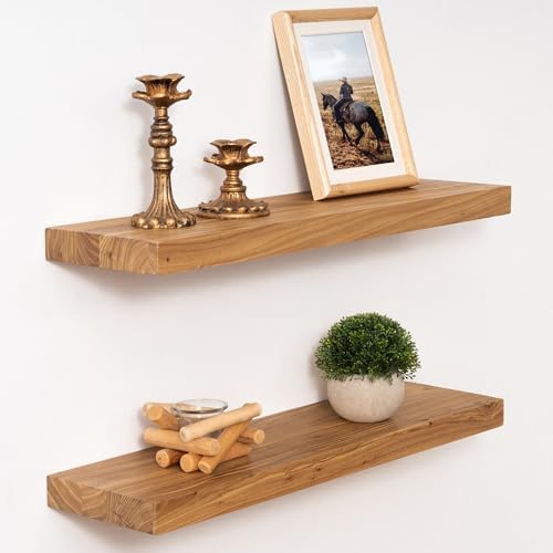Marsmiles 24in Solid Wood Floating Shelves by Marsmiles