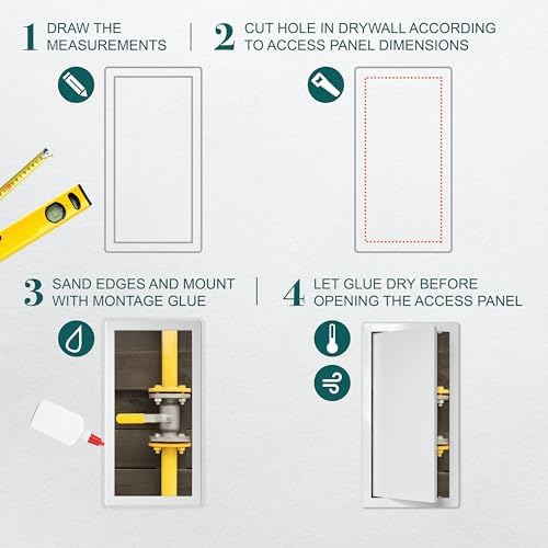 8" x 16" White ABS Plastic Plumbing Access Panel - Image 3