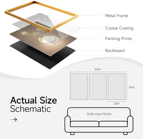 Framed Modern Luxury Gold Large Wall Art - Image 6