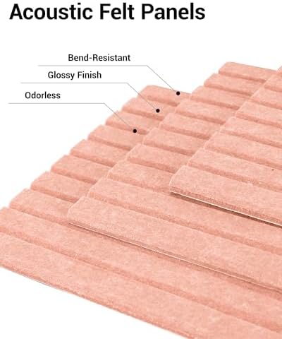 12 Pack Self-Adhesive Acoustic Wall Panels, 12x12 Inch-Pink - Image 3
