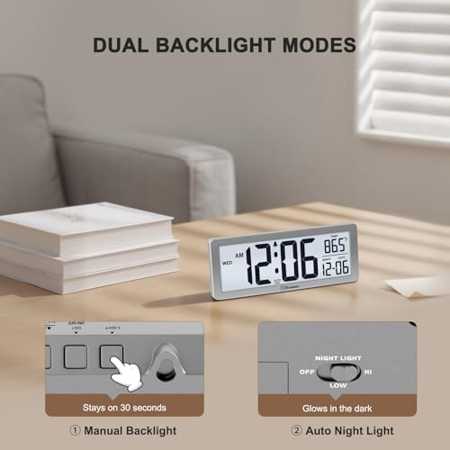 Soobest 8.5 Inch Digital Wall Clock Battery Operated, Compact Display - Image 4