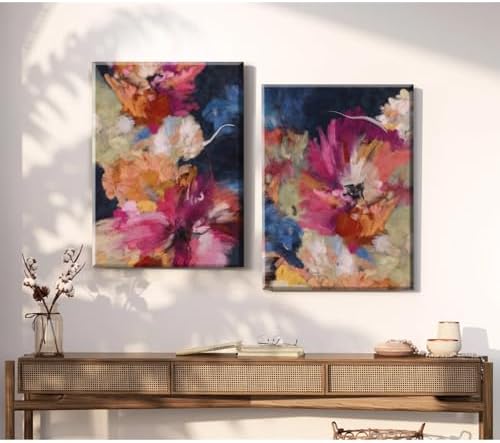 Colorful Abstract Wall Art Decor Modern Flower Canvas Wall Art Abstract Flower - Image 6