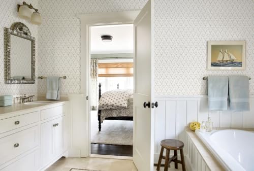 Heroad Peel Stick Wallpaper Beige/Neutral Floral Contact Paper Farmhouse - Image 4